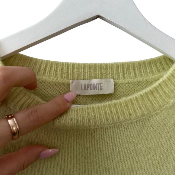 LAPOINTE Airy Cashmere-Silk Crewneck Flare-Sleeve Crop Sweater - Picture 3 of 4